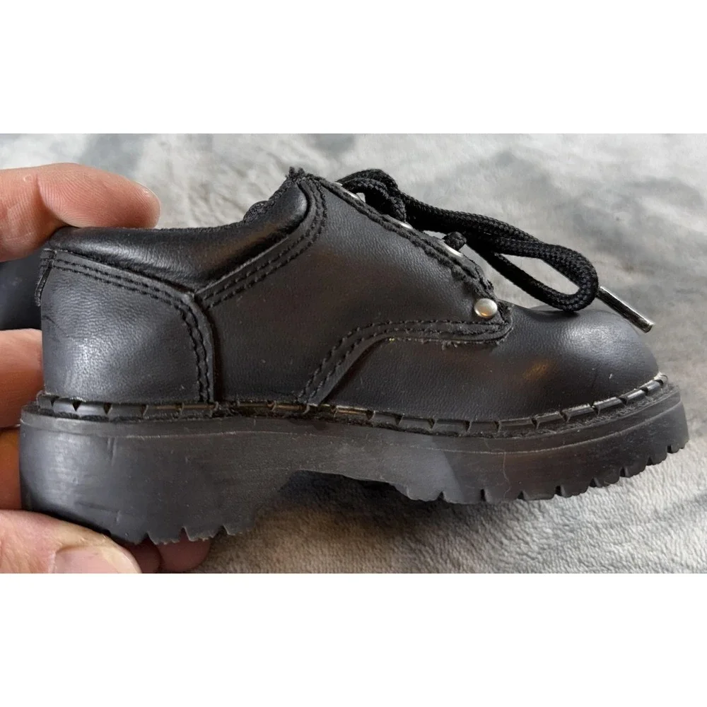 Circo Shoes Toddler Size 5.5 Black Oxford Lace Up Lug Sole Judson‎ Faux Leather
